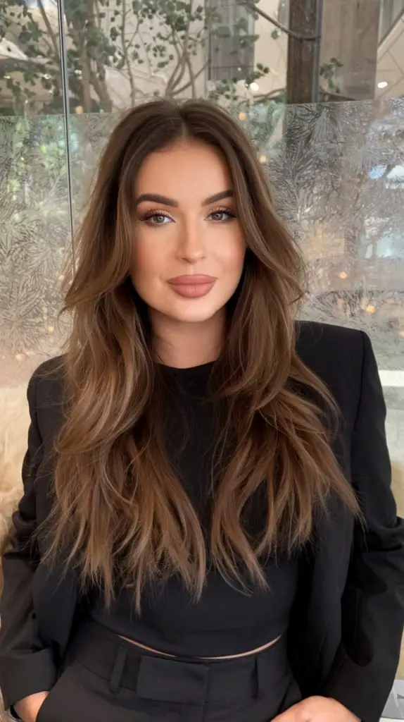 Warm Caramel Layers Hair Color