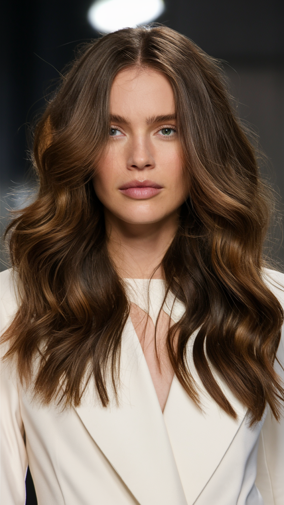 Warm Espresso Brown with Beachy Waves