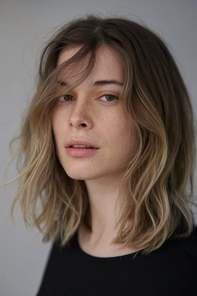 Wavy Bob with Warm Chocolate Undertones