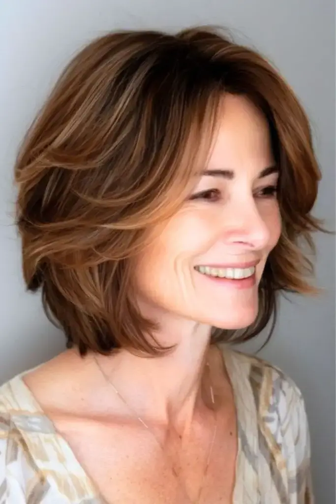 Layered Long Bob with Loose Curls Hairstyle