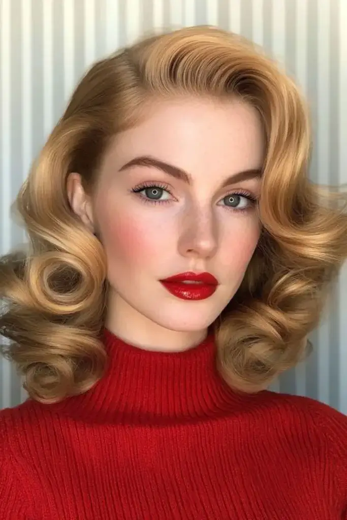 Vintage Pin Curls and Knits