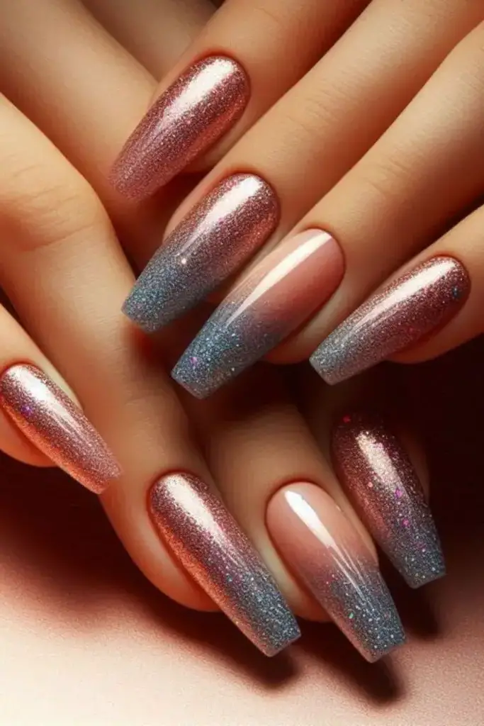 Glitter Gradient Magic Nail Art
