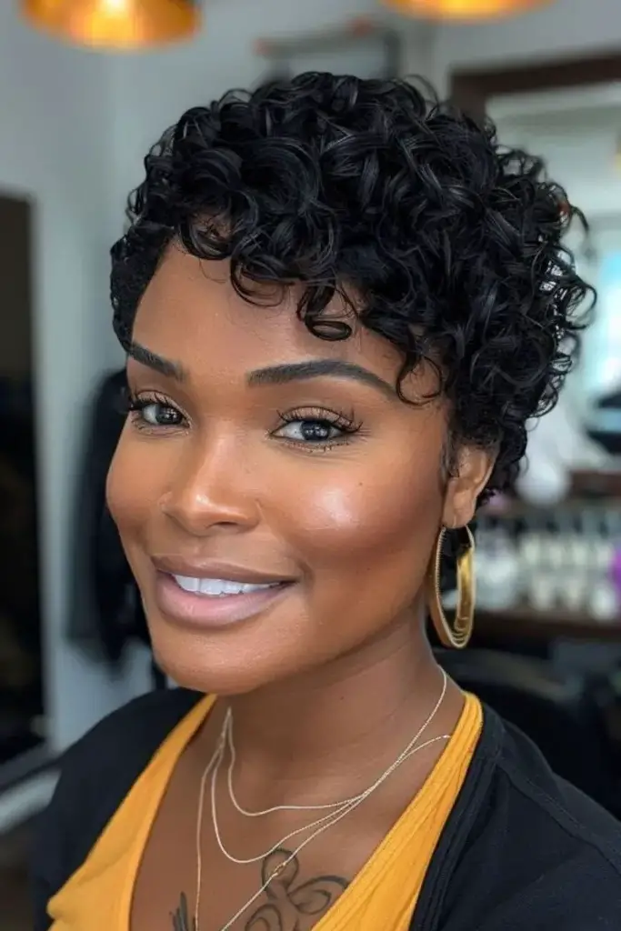 Layered Afro Puff Hairstyle