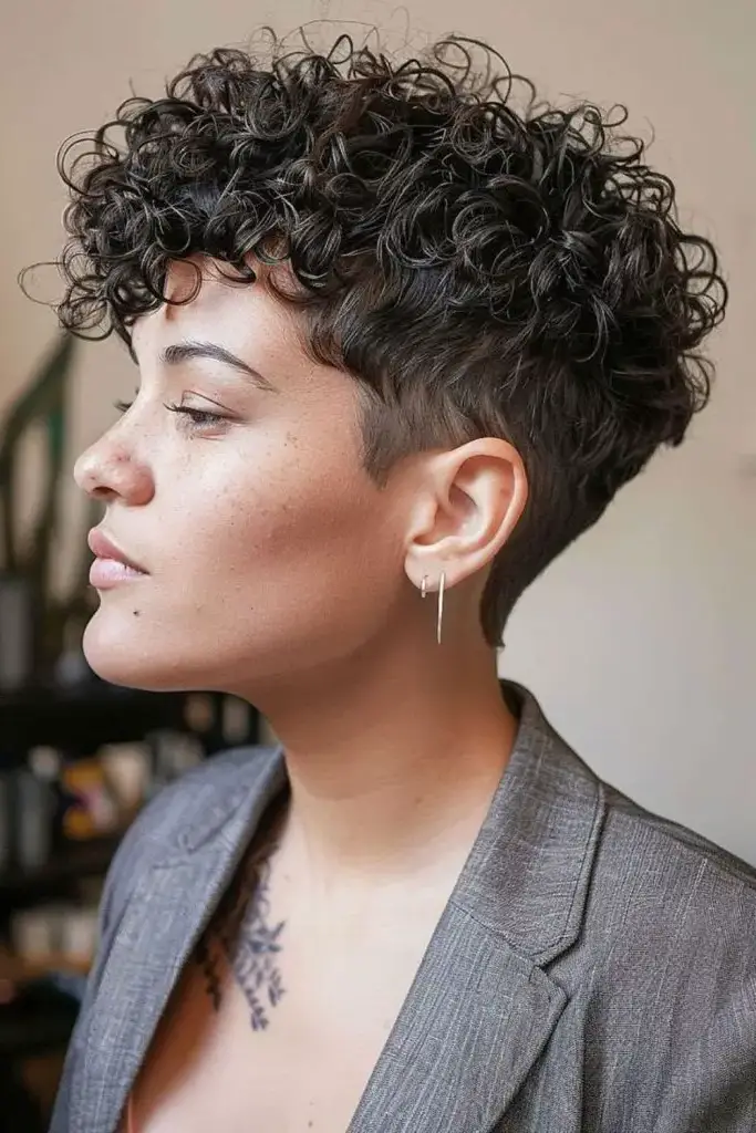 Curls with Undercut Hairstyle