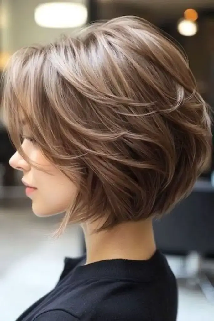 Layered Bob with Tucked Ends