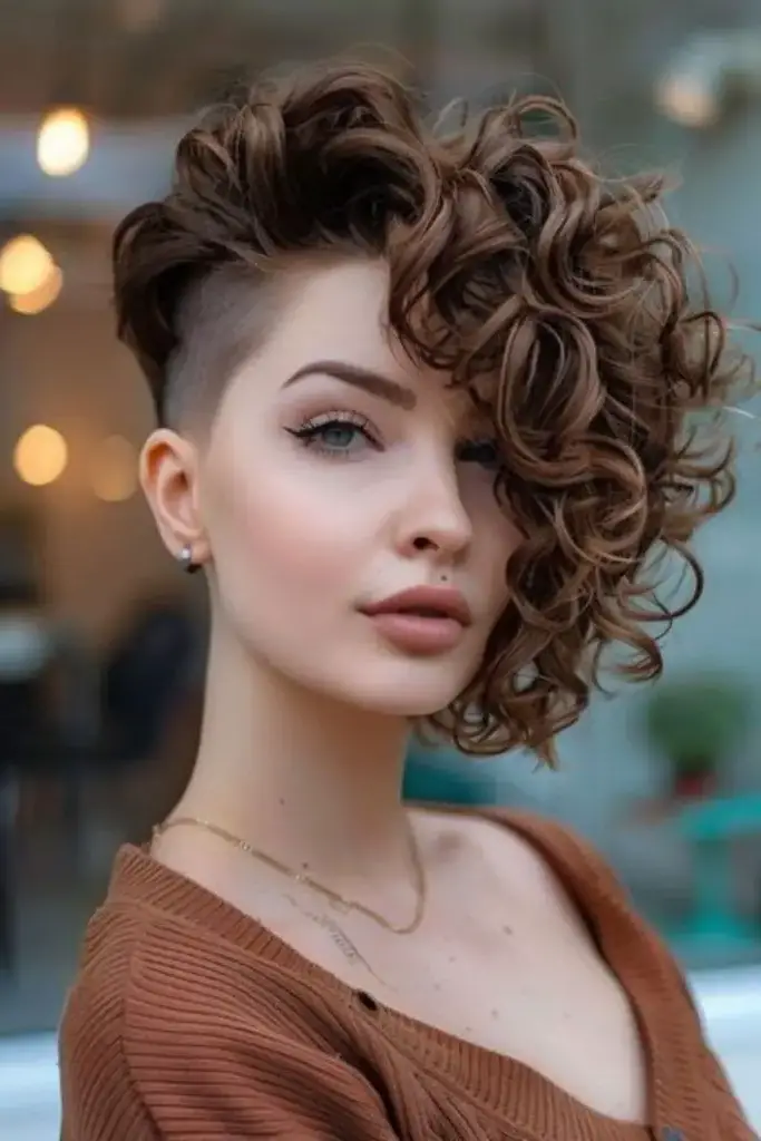 Asymmetrical Curly Fade