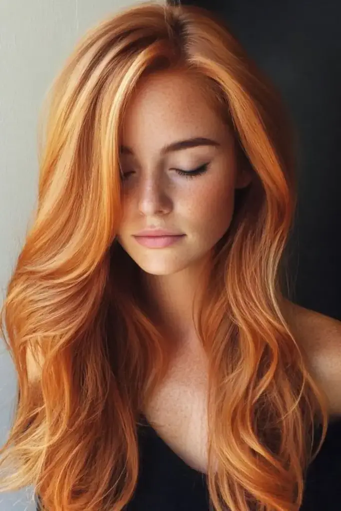 25. Cowboy Copper Side-Swept Hair with Blonde Edges