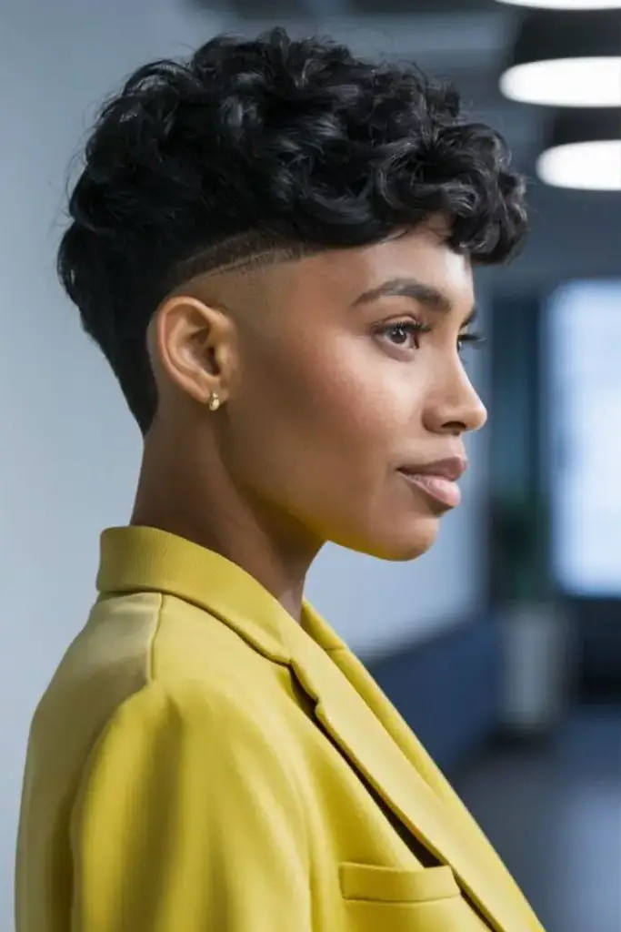 Curly Tapered Fringe Hairstyle
