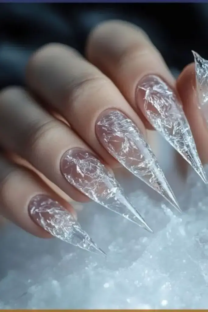 Shattered Ice Glam Nail Art