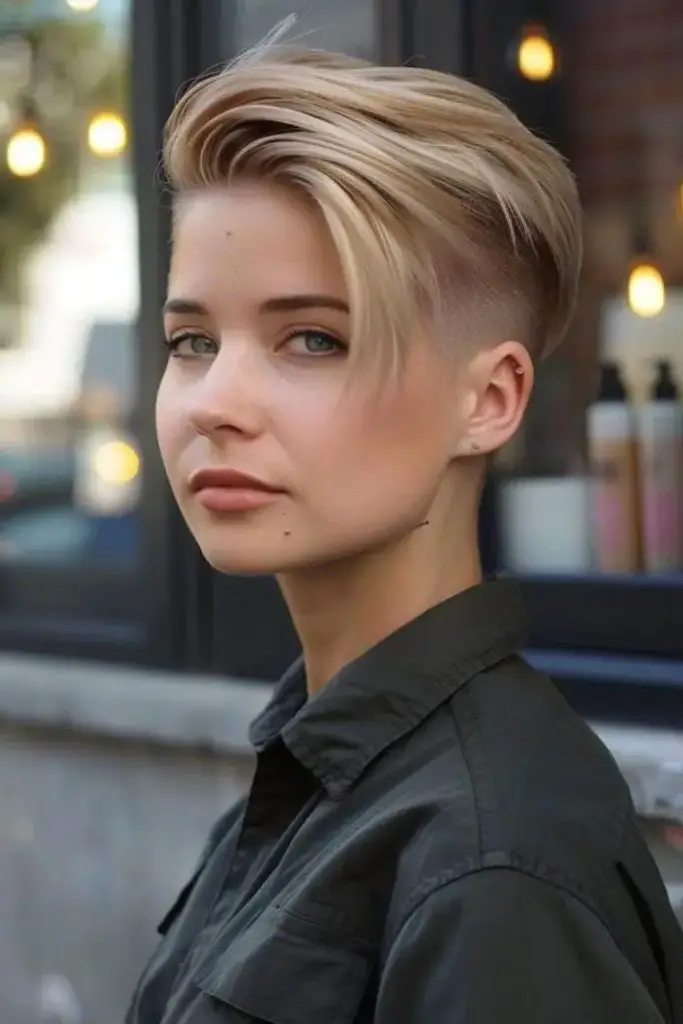 Slicked-Back Pixie with Textured Layers