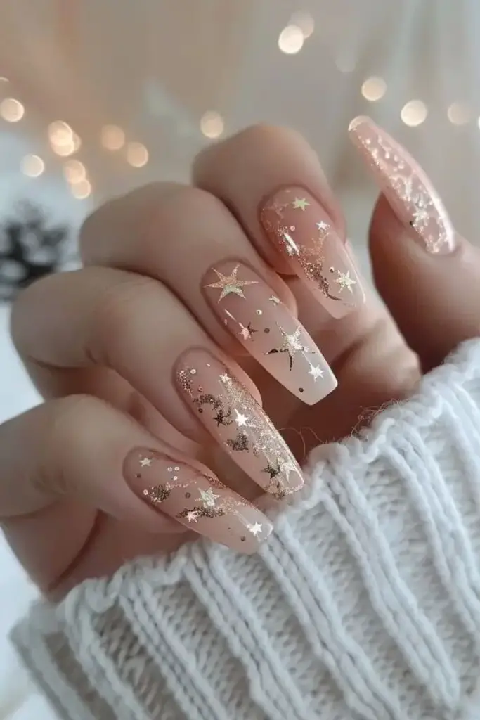 Glistening Rose Gold with Snowflakes