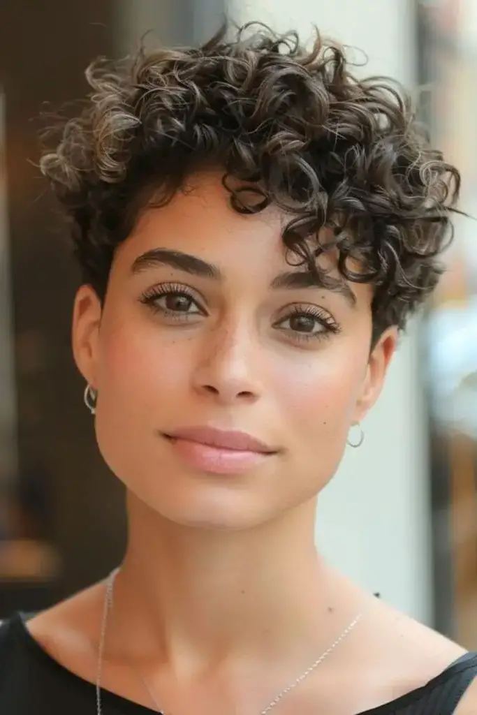 29. Bold Short Curly Fringe