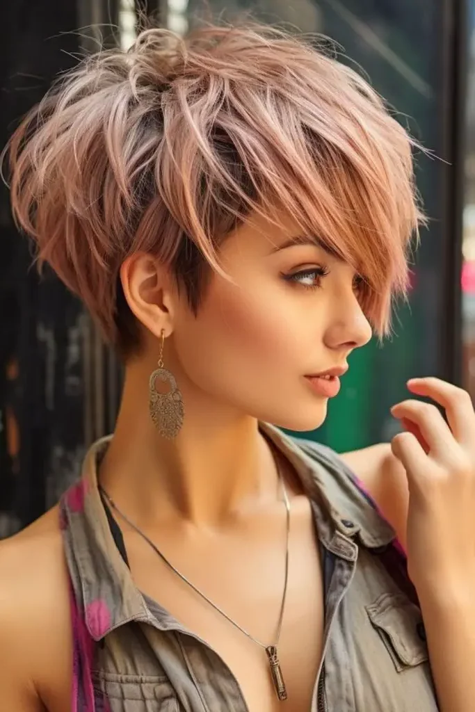 3.Feathered Messy Pixie Haircut