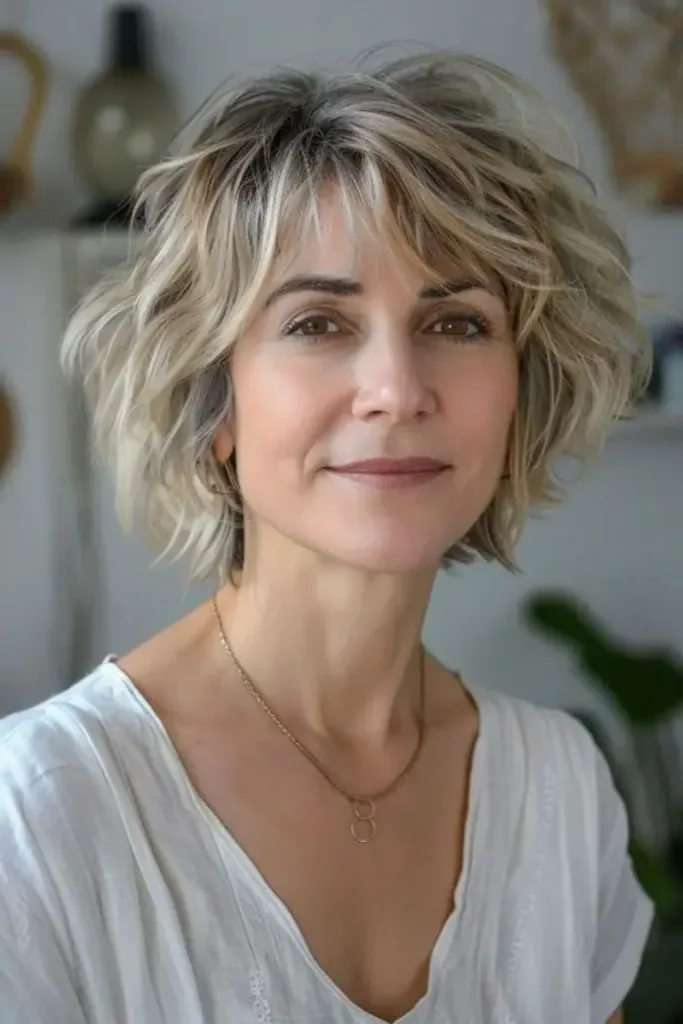 Radiant Feathered Shag Hairstyle
