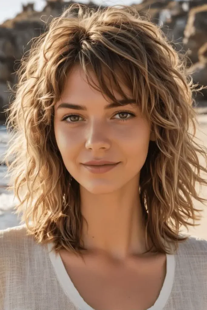 Effortless Beach Bum Shag Hairstyle